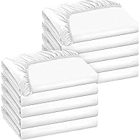 10 Pack Bedding Twin Fitted Sheets Bulk Fitted Bed Twin Size Sheet 39'' x 75'' Single Size Bottom Sheets up to 12 Inches, Ide