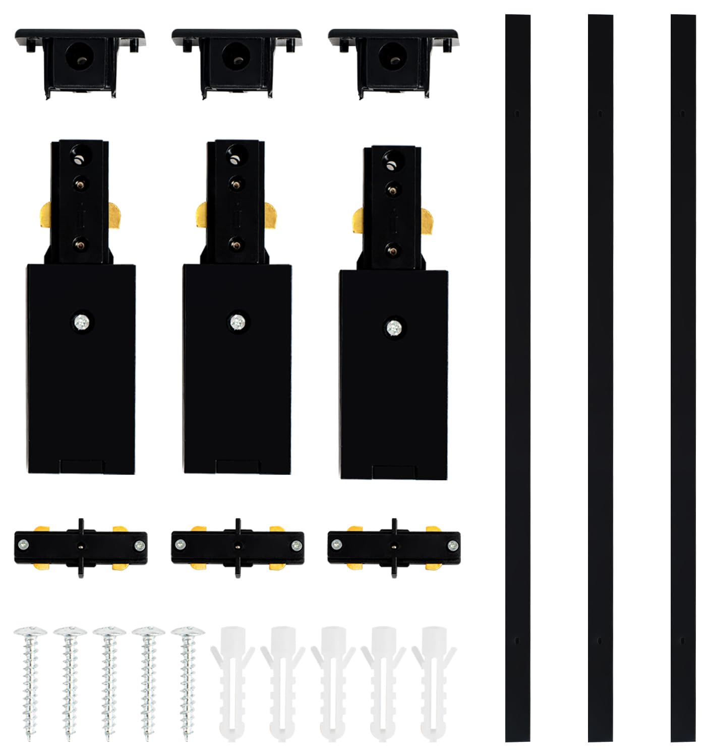 Photo 1 of VANoopee H Track Lighting Rails Kit, 10FT H Type Track Rails Black with End Caps and Live End Feed Connector