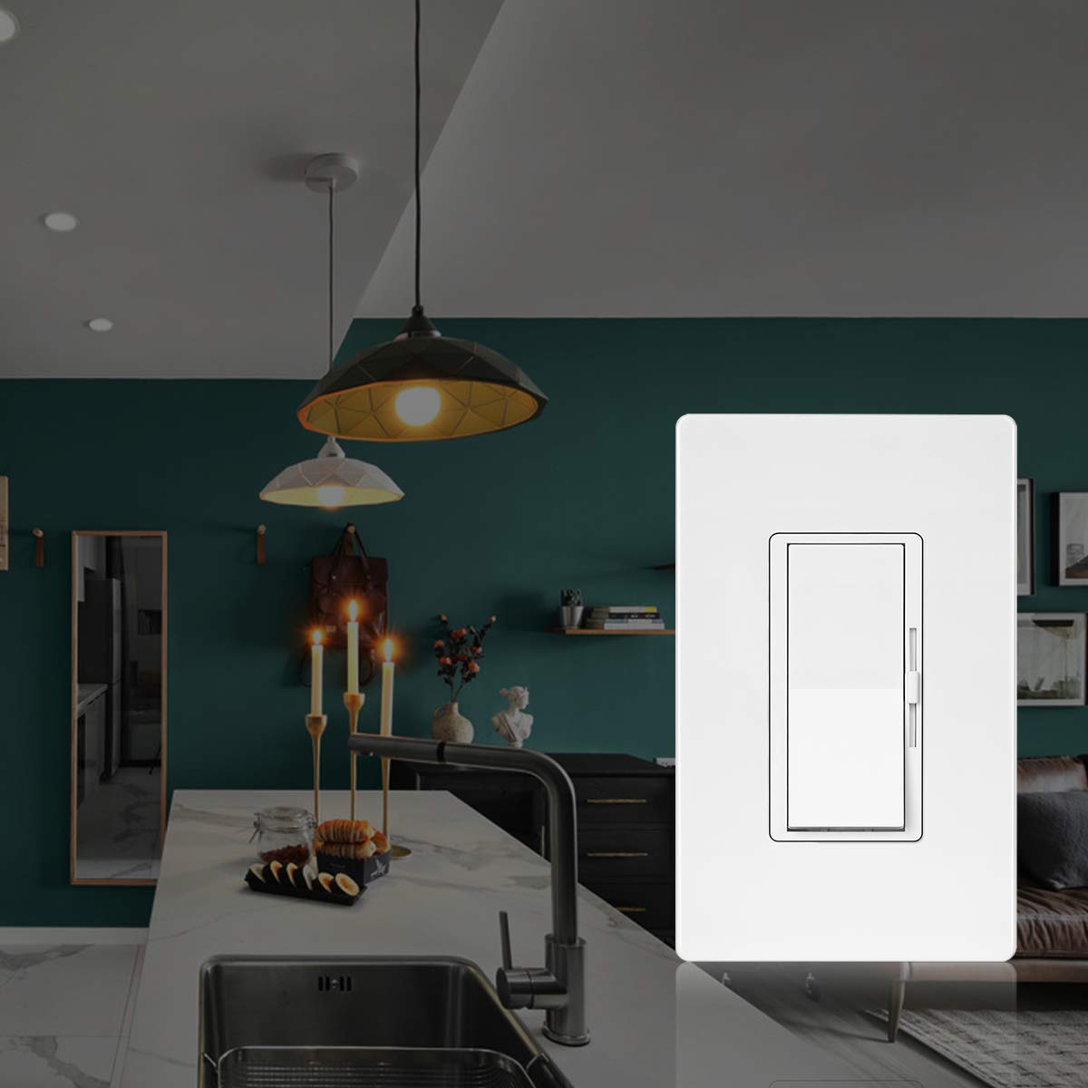 [10 Pack] BESTTEN Dimmer Light Switch, Single Pole or 3 Way, for Dimmable LED Lights, CFL, Incandescent, Halogen Bulbs, Precise Lighting Control, Screwless Wallplate Included, UL Listed, White: Industrial & Scientific