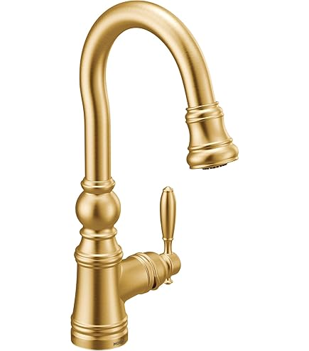 Moen Weymouth Brushed Gold Traditional Shepherd's Hook Pulldown