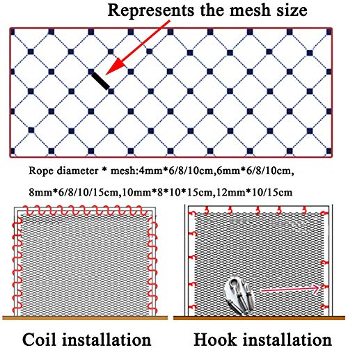 OSHA HJWMM Sturdy Protective Net for Kids, Strong Heavy Duty Cargo Nylon Net,  Decorative Fishing Net Woven Meshes for Indoor and Outdoor (Color : 4mm  x6cm, Size : W3.2'xL22.9'(1x7m)) in Kenya |
