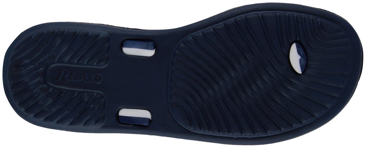 relaxo women's pu flip-flops and house slippers (flite90l_navy-white)