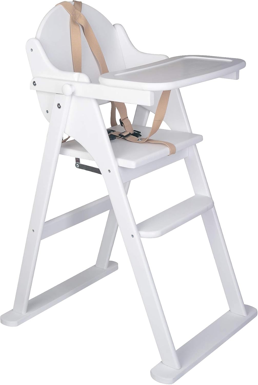 Safetots Deluxe Putaway Folding Wooden High Chair, White, Highchair for Baby and Toddler Pre-Assembled, Stylish, Practical - Image 3