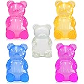 5PCS Gummy Bear Stress Toys |Sugar Filled Bear Squishy Toys|Gel Ultra Squishies High Density Squeeze Balls |Classroom Prize Party Favors Toys Tall 3.5 Inches Colors May Vary