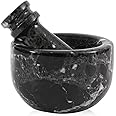Marble Mortar and Pestle Set Black 3" Inches Handmade Spice Grinder, Mortar and Pestle Set - Nut Ginder, Mortar and Pestle, Garlic Crusher for Kitchen Set