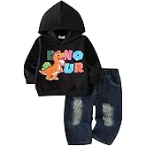 Baby Boy Clothes Toddler Outfits Fall Winter Long Sleeve Cartoon Hoodie Sweatshirt Ripped Jeans Pants 2pcs 1-5 Years