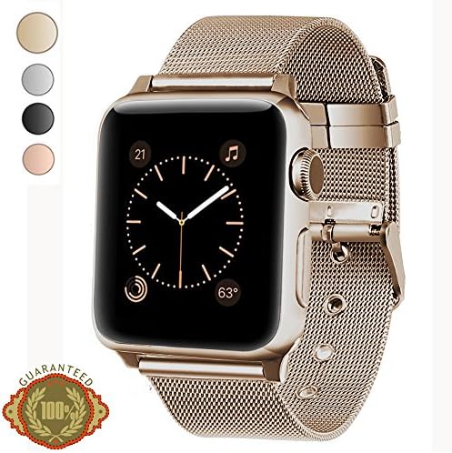 Apple Watch Band, LWCUS New Milanese Loop Iwatch Band With Classic Buckle, Gorgeous Apple Watch Accessories for Apple Watch Series3 Series2 Series1, Hermes, Edition, Sport (38MM - Champagne Gold)