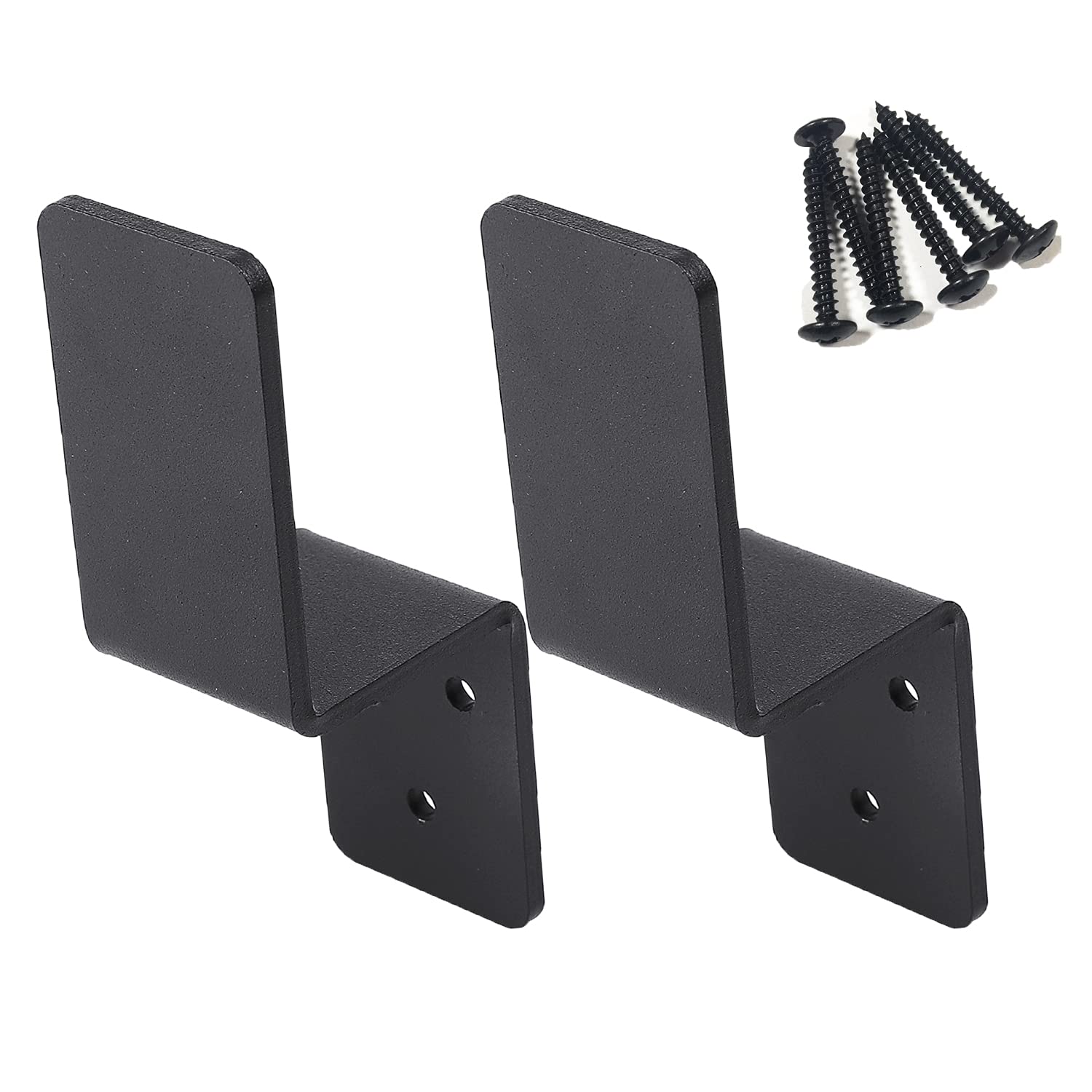 KSWLOR 2x4 Door Barricade Brackets|Heavy Duty Steel Drop Open Bar Security Door Lock Bracket Door Barricade Closed Bar Holder Fits 2x4 Lumber,Security Z Bracket Door Reinforcement Jammer Stopper Lock