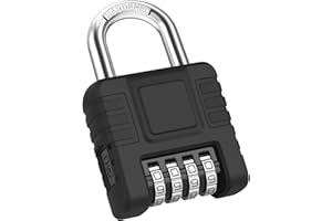Diyife Combination Padlock, 51mm Large Heavy Duty 4-Digit Combination Lock with Anti-Freeze Cover, [7mm Shackle], Weatherproo