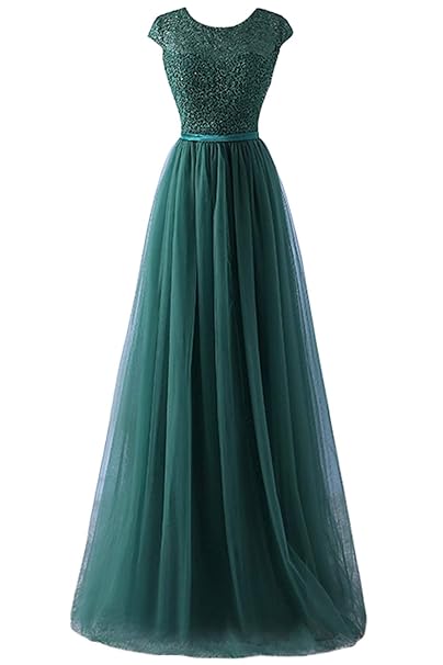 Babyonlinedress® Abendkleider Elegant für Hochzeit Tüll Applique Langes Ballkleid Brautjungfernkleid EU 32-46