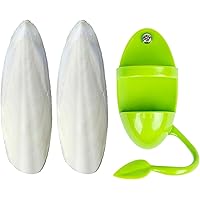 Mivofun 2 Pack Cuttlebone with 3 in 1 Food Holder, Natural Cuddle Bones for All Pet Birds Cockatiels Parakeets Budgies Finche