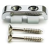 OVSAL Chrome Bass Head Retainer Electric Bass 3-String Retainer Bass Retainer with Mounting Screws String Tree Bass String Parts