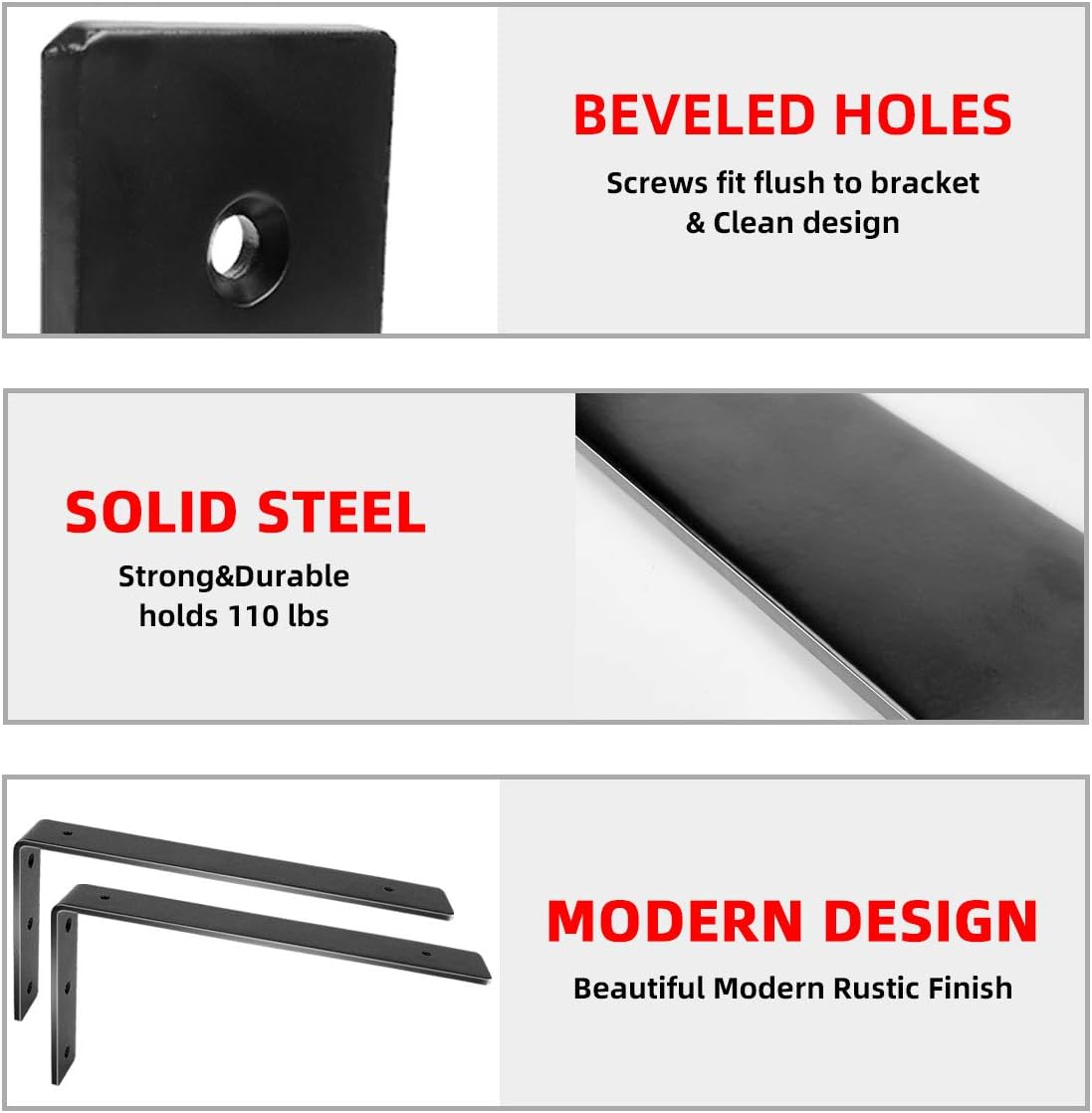 Shelf Brackets 12 Inch Heavy Duty Metal Shelf Supports Holders, L Corner Angle Brackets for Shelves Wall Mounted (6 Pack): Home Improvement