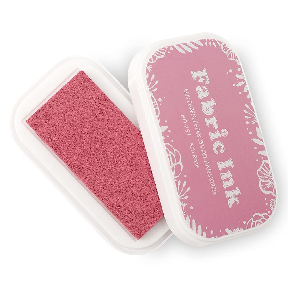 Fatiya Fabric Ink Pads for Rubber Stamps, Washable Craft Ink Pads for Card Making Scrapbook, Permanent Ink Pad for Wood, Paper, 3.7 x 2.1" (Pink, 257)