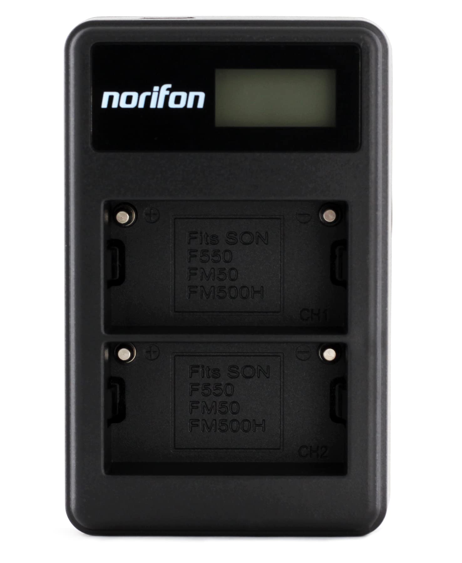 Norifon NP-FM50 Dual Channel LCD USB Charger for Sony CCD-TRV308, CCD-TRV138, CCD-TRV328, DSLR-A350, DSLR-A100, DSLR-A200, DSR-PD170, DSR-PD150, HVR-Z5U, HVR-Z1U, MVC-CD400 Camera and More