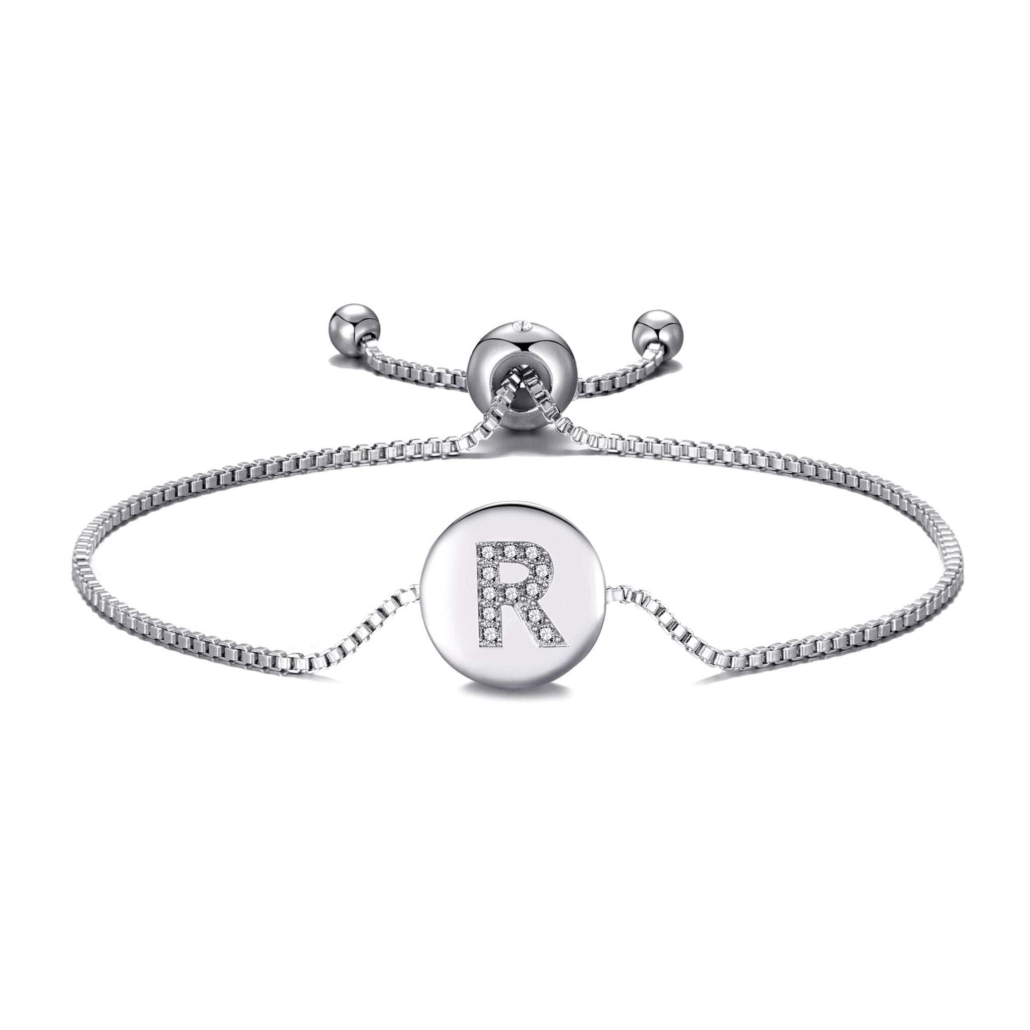 Philip Jones Initial Friendship Slider Bracelet Letter R Created with Zircondia® Crystals — image 1