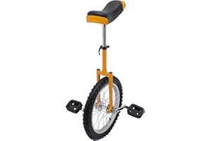 LEYSRIS 16" Outdoor Wheel Unicycle, Height Adjustable Steel Frame Leakproof Tire Wheel Cycling Exercise Bicycle for Office Workers, Students, Cycling Enthusiasts
