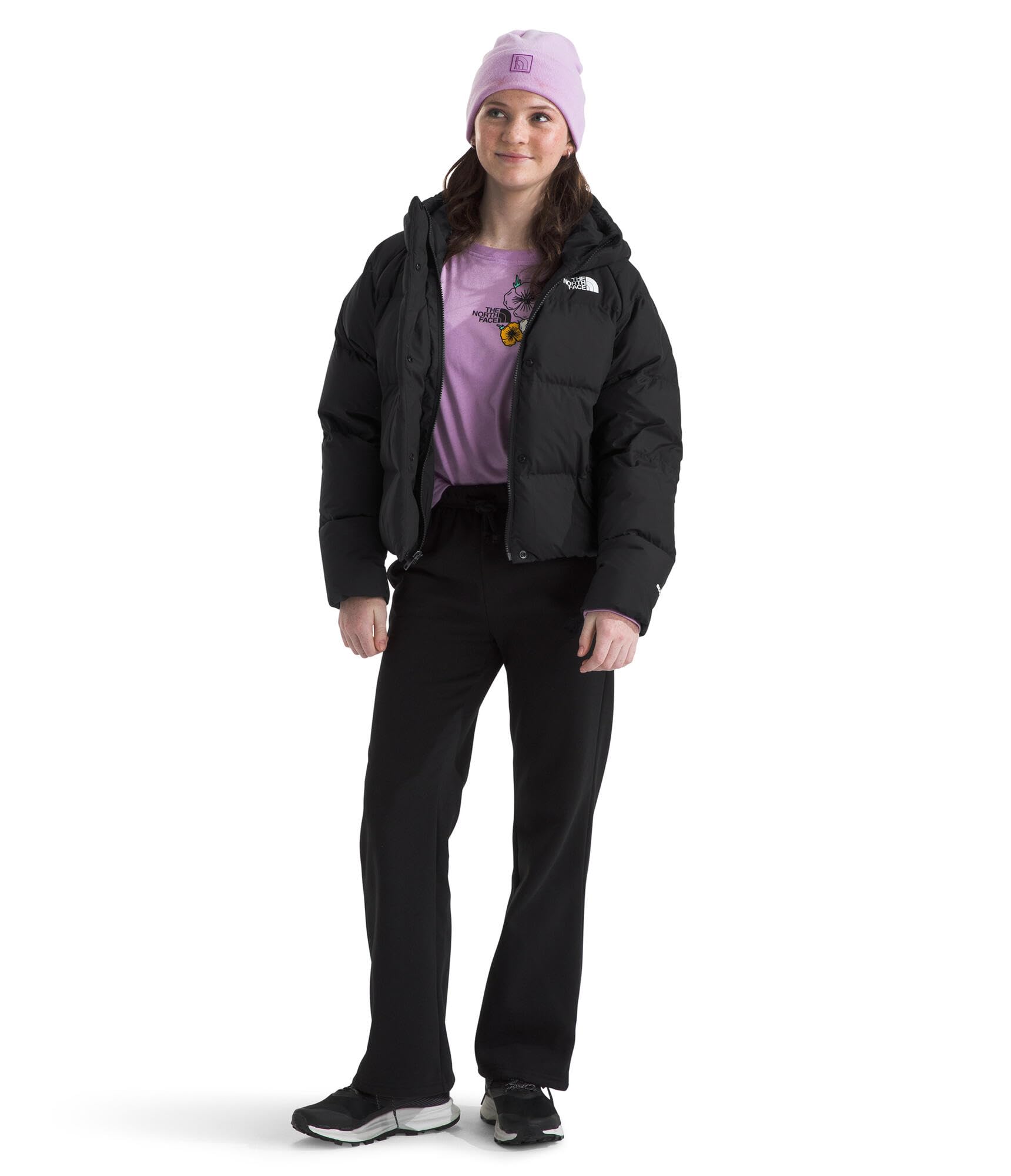 The North Face Girls' North Down Hooded Jacket | Water Repellent, 600 Fill Recycled Waterfowl Down, & Insulated Hood