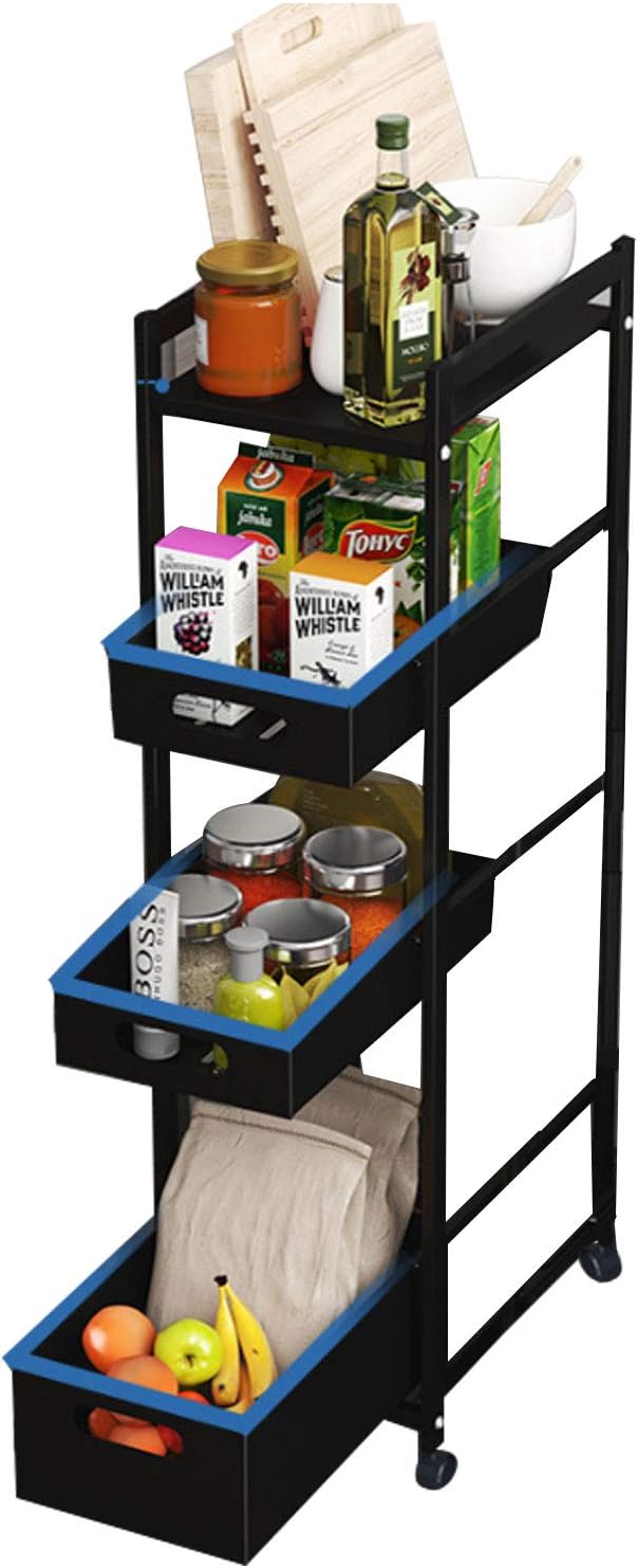 Amazon.de: 3/4 Etagen Küchenwagen Schmal Servierwagen Rollwagen Mit