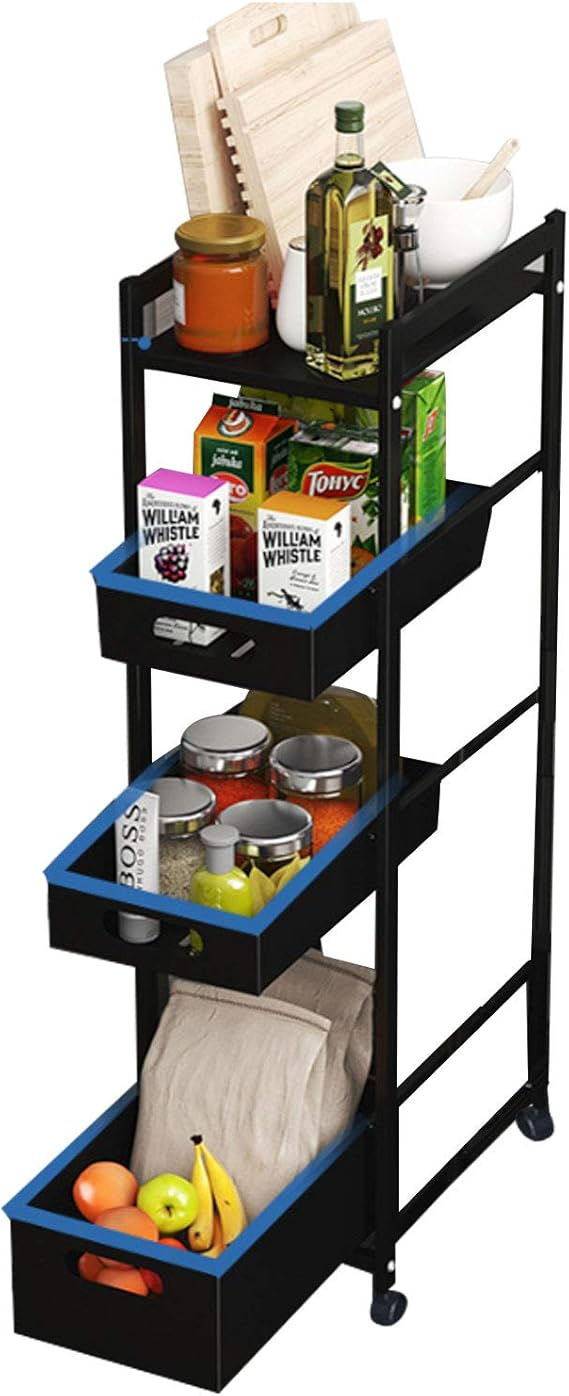 Amazon.de: 3/4 Etagen Küchenwagen Schmal Servierwagen Rollwagen Mit