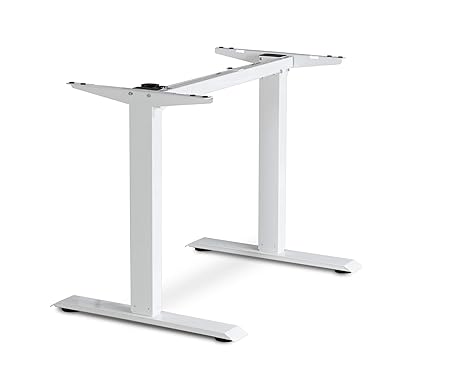 eSmart Germany ES1.1 Ergonomisches Steh-Sitz-Schreib-Tisch-Gestell Stufenlos elektrisch höhenverstellbar 71-121cm in Weiß Mem