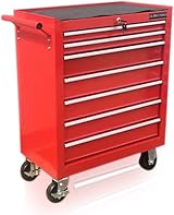 US PRO Red Steel Tool Chest Roller Cabinet 7 Drawers Work Storage Box view 4
