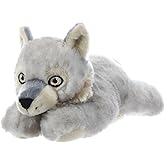 The Petting Zoo Grey Wolf Stuffed Animal Plushie, Gifts for Kids, Earth Keeperz Wildlife Animals, Zoologee Grey Wolf Plush Toy, 10 inches