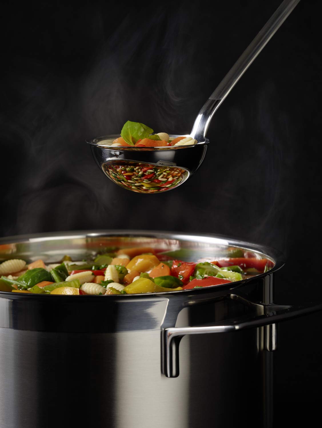 Rosle 10009 Stainless Steel Hooked Handle Ladle with Pouring Rim Serving Spoon