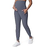 Mama Land Maternity Joggers with Pockets Over The Belly Buttery Soft Pregnancy Pants for Yoga & Activewear