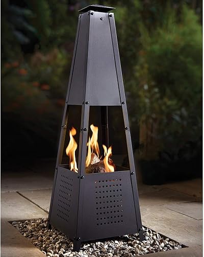 Coopers of Stortford Contemporary Chimenea Pyramid Garden Heater Wood Charcoal