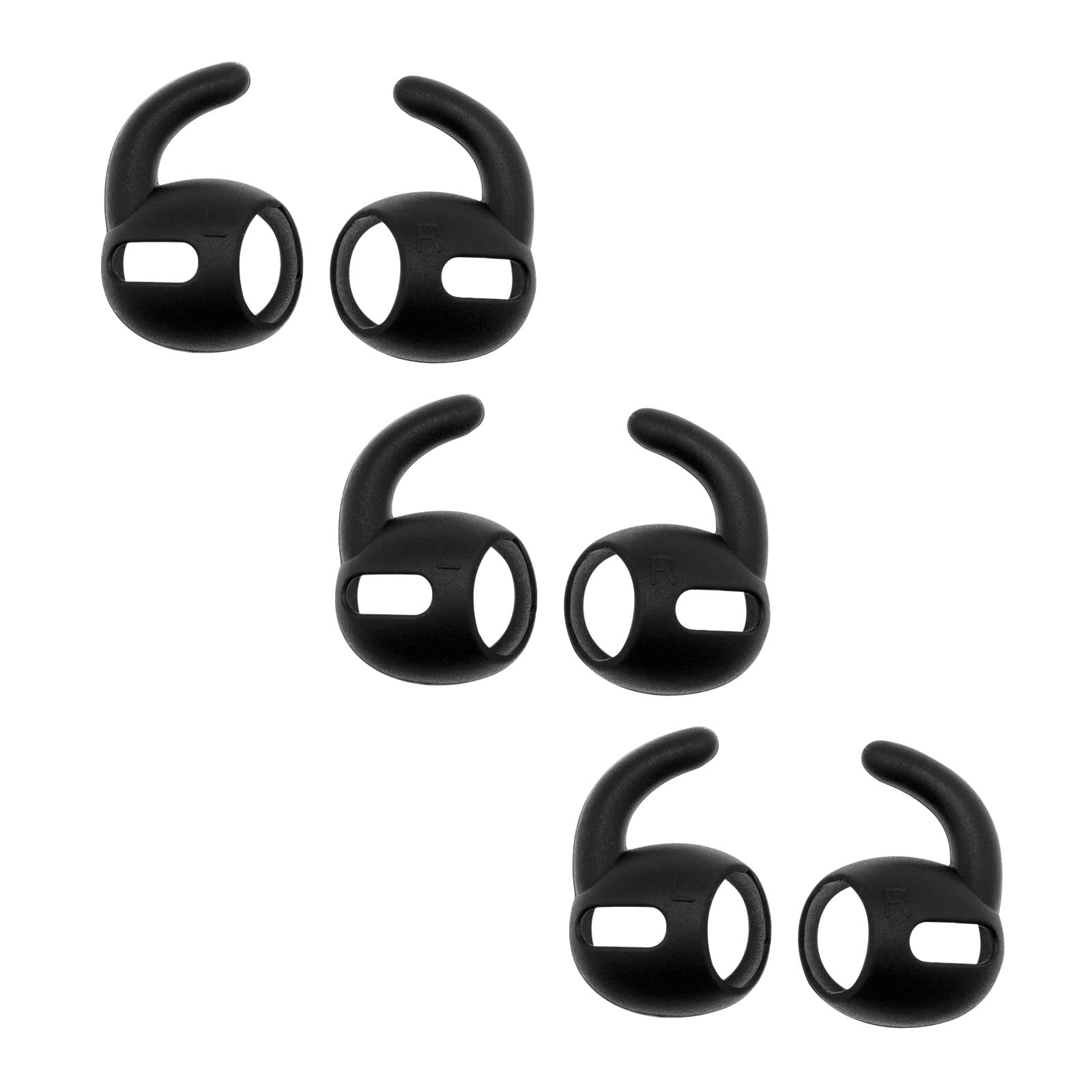 Be In Your Mind 3 Pairs of Silicone Ear Hooks Compatible with AirPods Pro 2019 Headphone Anti-Slip Secure Holder Protector Covers Headset Anti-Lost Accessories Black