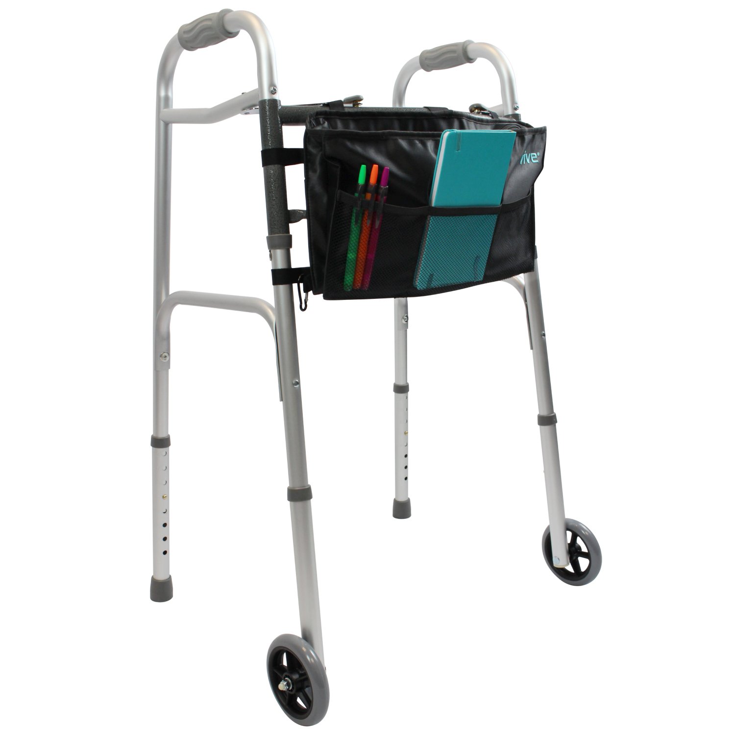Vive Folding Walker [Plus Bag] Front Wheeled Support, Narrow 23 Inch