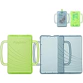 PandaEar 2 Pack Squeeze Proof Food Pouch Holder for Toddlers | Spill-Proof Baby Pouch &amp; Juice Box Holder with Handles | Slide to Open Design (Green/Blue)