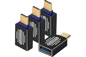 OASSUOSE 4-Pack USB C to USB Adapter(Gold-Plated),Thunderbolt 3 Male to USB 3.0 Female OTG Adapter for MacBook Pro,iMac,iPad Pro,Pixelbook,Chromebook,Microsoft Surface Go and Other Type C Device(Black)