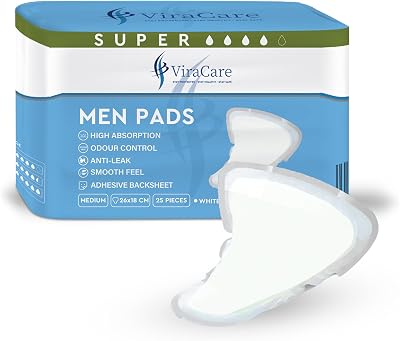ViraCare Men Incontinence Pads 25 x 18 cm with Adhesive Backing