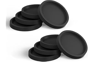 KEHOUXRE Furniture Coasters 8Pcs Furniture Caster Cups,Non Slip Rubber Furniture Pads,Round Furniture Cups for Bed Sofa Piano Leg Floor Protector(2.5In Black)