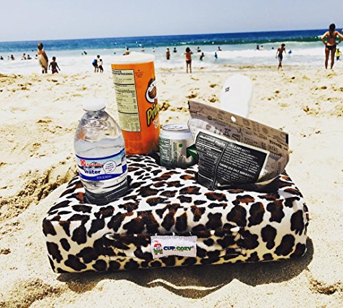 Cup Cozy Deluxe Pillow (Cheetah)- The world's BEST cup holder! Keep your drinks close and prevent spills. Use it anywhere-Couch, floor, bed, man cave, car, RV, park, beach and more! - Thumbnail 2