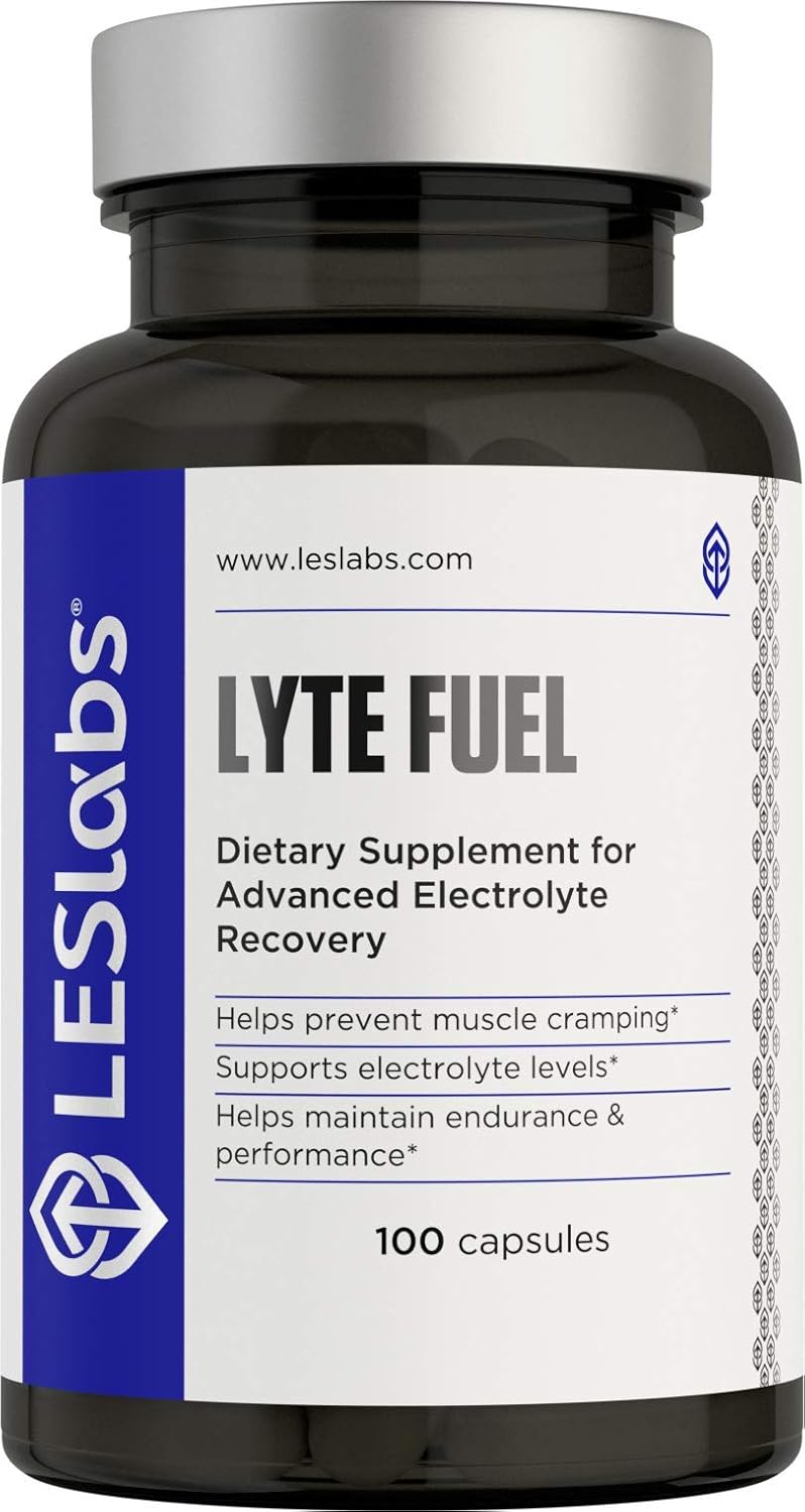 LES Labs Lyte Fuel, Electrolyte Replacement Supplement for Active Rehydration, Muscle Cramping and Ketogenic Diets, 100 Capsules: Health & Personal Care