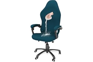 GOWT Gaming Chair Covers Slipcovers Office Desk Chair Cover Waterproof with Armrest Covers, Computer Chair Cover Stretch Ergonomic Rotating Armchair Covers Stretchable Seat Chair Cover Non Slip-Dark Green