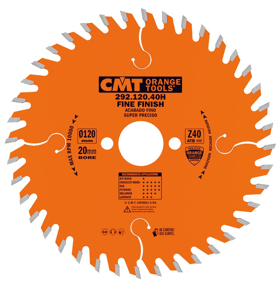 Orange cmt-Tools 292,120.40h Saw for Cuts of Precision 120 x 40 x 20 1.8 ATB Z