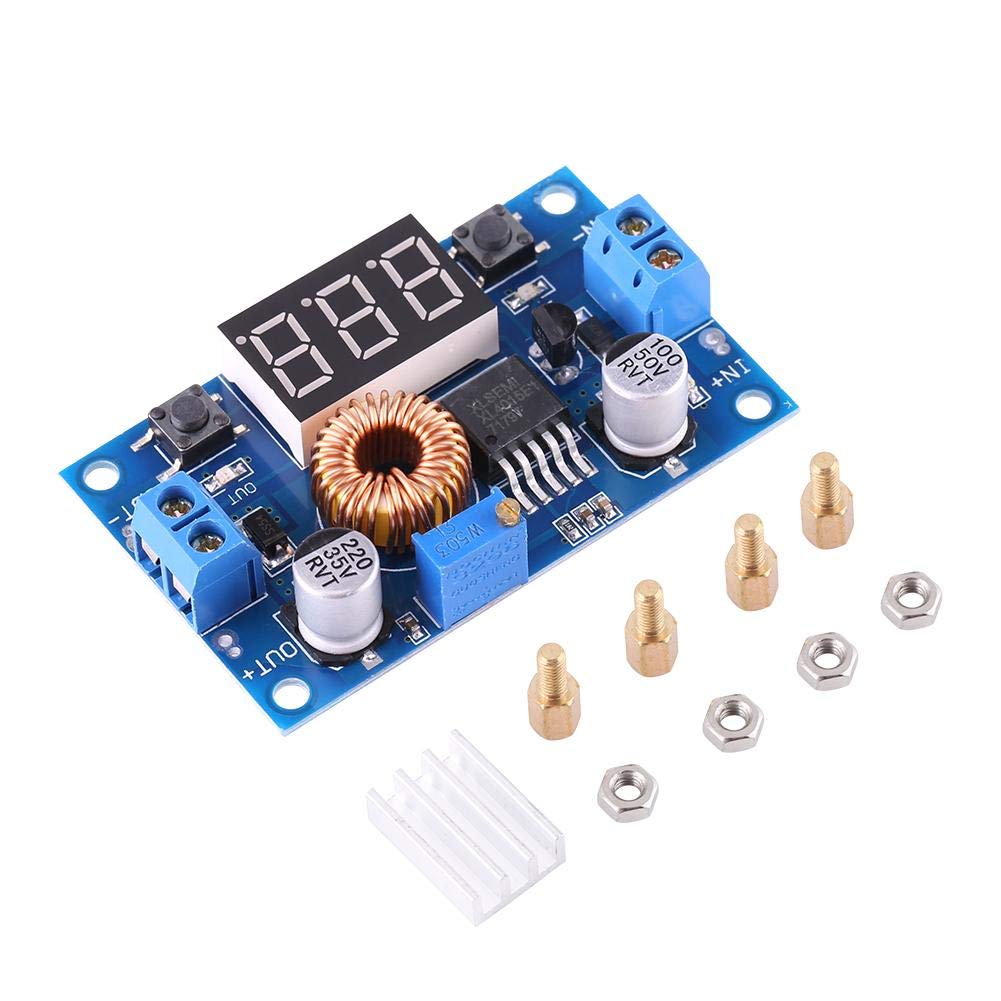 Step Down Module, Fydun 1pc DC-DC Converter Voltage Regulator Step Down Module 5A 4.0V~38V to 1.25V~36V Adjustable With Heatsink Standoffs and Nuts