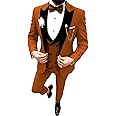 Wangyue Mens Tuxedo Suit Set 3 Piece Wedding Tuxedos for Men Slim Fit Prom Suits Double Breasted Groom Tux with Bow Tie