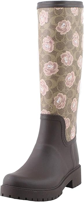 brown coach rain boots