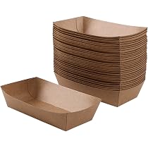 Lot De 60 Plateaux Alimentaires Jetables En Papier Kraft Blanc Pour