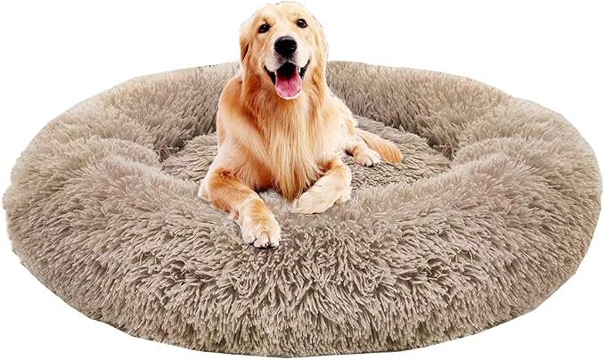 Monba XXL Hundebett 110 Cm, Donut-Form Mit Abnehmbarem Kissen – Kuscheliges Nest Für Große Hunde