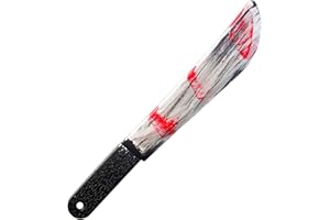 EASTERUP Bloody Butcher Knife-Fake Realistic Bloody Knife Prop Halloween Costume Knife for Zombie Costumes