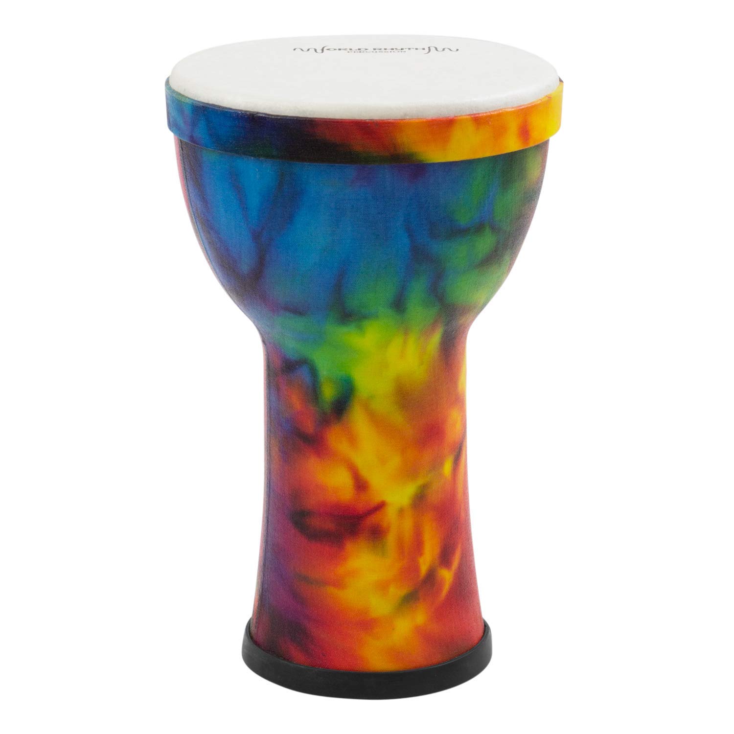 World Rhythm MDJ008-RD 7" Pre-Tuned Synthetic Djembe – Lightweight & Durable Hand Drum for Schools & Festivals – Rainbow