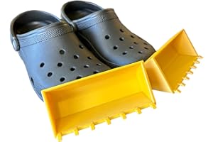 Colonial Depot Bulldozer Croc Attachments (2 Pack) Excavator bucket croc charms, Construction colored yellow gold, Funny & Cool croc accessories, Snow plow for crocs, Plastic Composite, No Gemstone