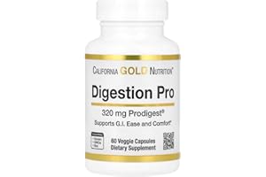 California Gold Nutrition Digestion Pro with ProDigest®, Botanical Digestive Blend of Artichoke and Ginger Extracts, 320 mg, 60 Veggie Capsules