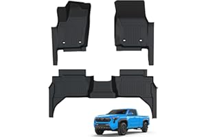 LUMWAY Floor Mats Fit for Toyota Tacoma 2026 2025 2024 Double Cab (Not fit Hybrid), TPE All Weather Protection Floor Liners Including Front & Rear Row & Door Sill Guards for Tacoma Car Mat Accessories